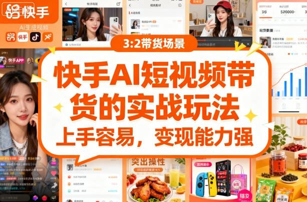 快手ai短视频带货的实战玩法，上手容易，变现能力强-网创资源