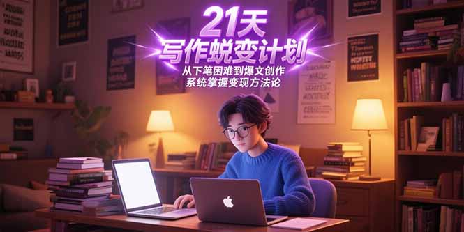 （15204期）21天写作蜕变计划，从下笔困难到爆文创作，系统掌握变现方法论-网创资源