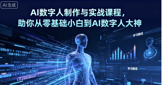 AI数字人制作与实战课程，助你从零基础小白到AI数字人大神-网创资源