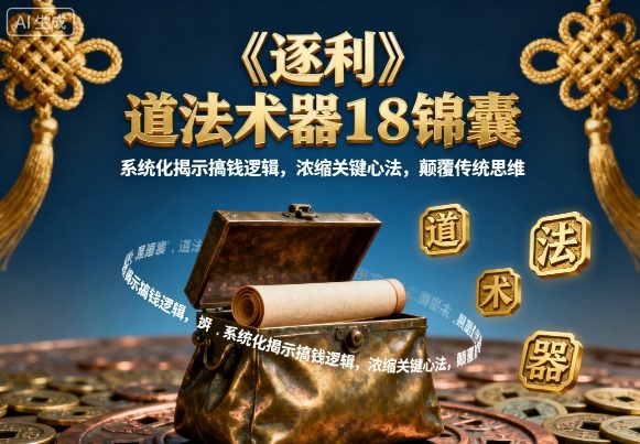 《逐利》道法术器18锦囊，系统化揭示搞钱逻辑，浓缩关键心法，颠覆传统思维-网创资源