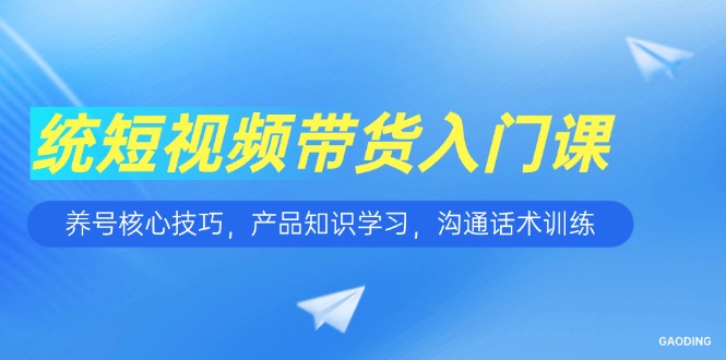 （15091期）短视频带货入门课，养号核心技巧，产品知识学习，沟通话术训练-网创资源
