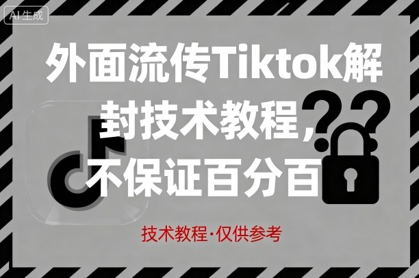 外面流传Tiktok解封技术教程，不保证百分百，具体自测-网创资源