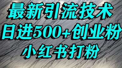 小红书精准引流创业粉，前辈求带孩子走投无路了，单人操作日引500+精准创业粉-网创资源