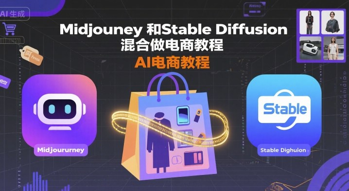 Midjourney和Stable Diffusion混合做电商教程-ai电商教程-网创资源