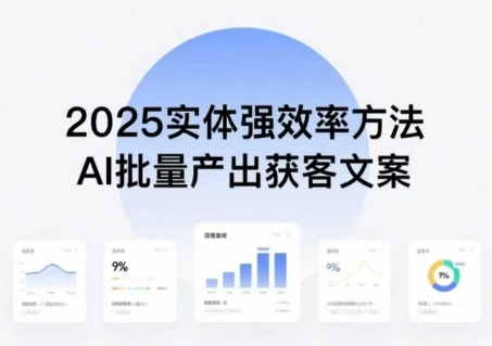实体强效率方法：AI批量产出获客文案，2025年普通人拥抱AI，实现实体创收-网创资源