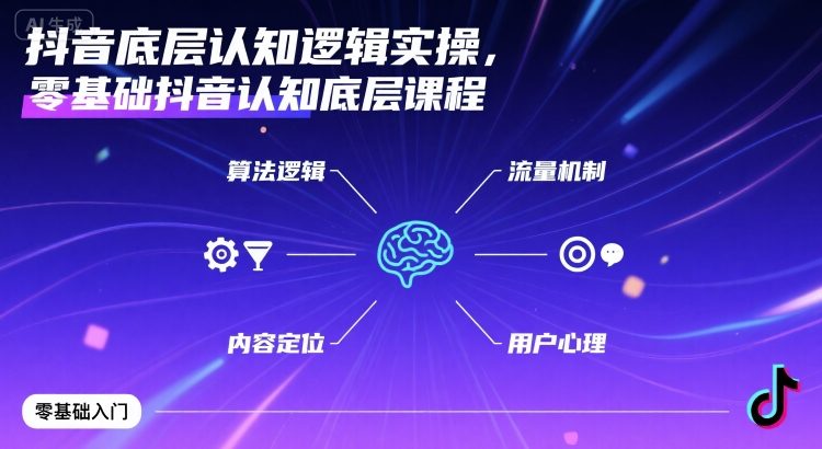 抖音底层认知逻辑实操，零基础抖音认知底层课程-网创资源