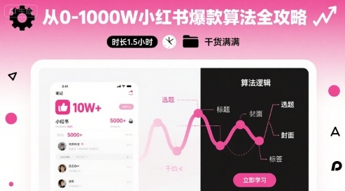 从0-1000W小红书爆款算法全攻略，时长1.5小时，干货满满-网创资源