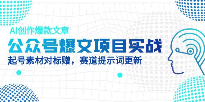 （14709期）公众号爆文项目实战，AI创作爆款文章，起号素材对标赠（附赛道AI提示词）-网创资源