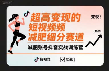 超高变现的短视频减肥细分赛道，减肥账号抖音实战训练营-网创资源