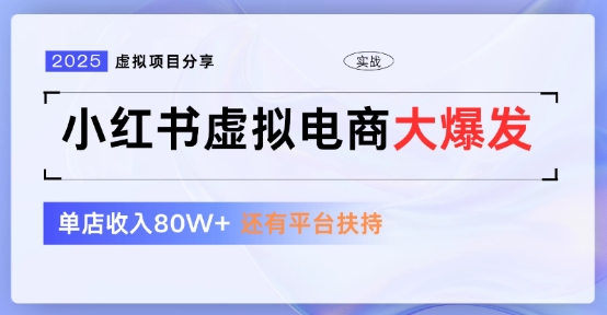 小红书虚拟店铺  蓝海项目  小白轻松一天3张+-网创资源