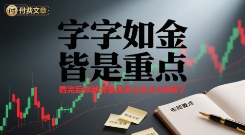 付费文章：字字如金 皆是重点， 看完后 你就清楚该怎么在大A布局了-网创资源
