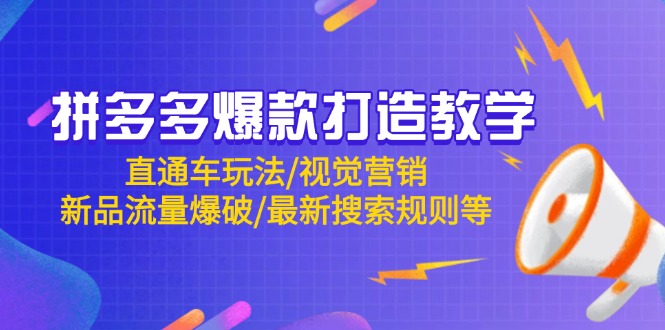 （14681期）拼多多爆款打造教学：直通车玩法/视觉营销/新品流量爆破/最新搜索规则等-网创资源