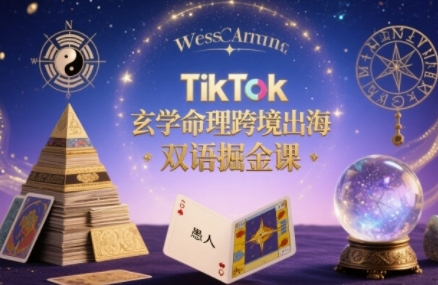 TikTok玄学命理跨境出海双语掘金课，手把手教你用命理知识精准直击海外用户痛点-网创资源