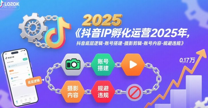 抖音IP孵化运营2025年，抖音底层逻辑-账号搭建-摄影剪辑-账号内容-规避违规-网创资源