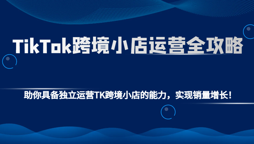 TikTok跨境小店运营全攻略：助你具备独立运营TK跨境小店的能力，实现销量增长！-网创资源