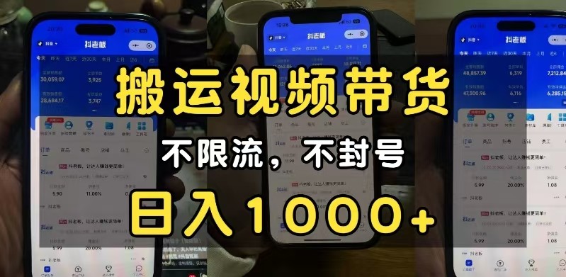 小白必看搬运视频带货玩法，不限流，不封号，纯自然流，日入1000+-网创资源