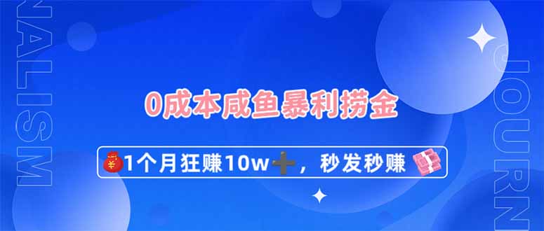 （14257期）0成本闲鱼暴利捞金，1个月狂赚10W+，秒发秒赚新玩法-网创资源