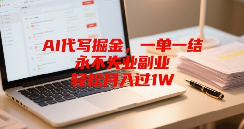 AI代写掘金，一单一结，永不失业副业，轻松月入过1W-网创资源
