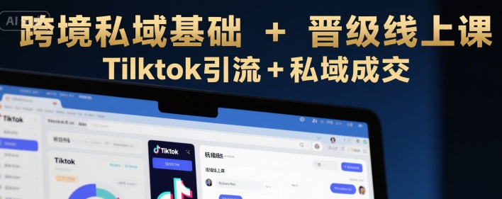 跨境私域基础+晋级线上课，Tilktok引流+私域成交-网创资源