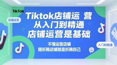 Tiktok店铺运营从入门到精通，店铺运营是基础，不懂运营店铺，瞎折腾店铺就是折腾自己-网创资源