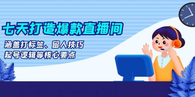 七天打造爆款直播间：涵盖打标签、留人技巧、起号逻辑等核心要点-网创资源