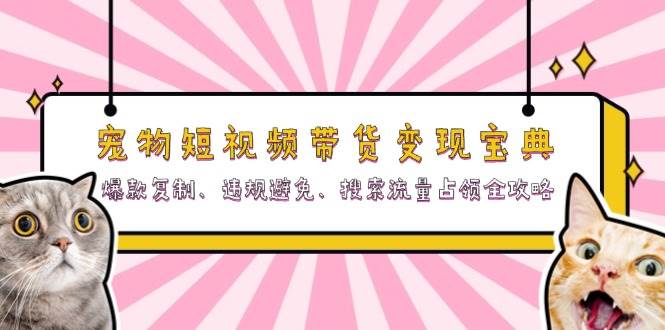 宠物短视频带货变现宝典：爆款复制、违规避免、搜索流量占领全攻略-网创资源