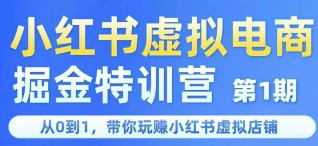 小红书虚拟电商掘金特训营第1期，从0到1，带你玩转小红书虚拟店铺-网创资源