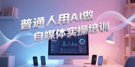普通人用AI做自媒体实操培训，普通人一个人用ai做自媒体，视频制作、短视频引流、直播带货，轻松入门-网创资源