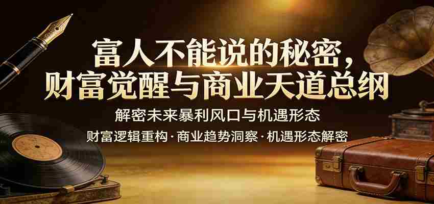 富人不能说的秘密，财富觉醒与商业天道总纲，解密未来暴利风口与机遇形态-网创资源