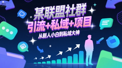 某联盟社群，引流+私域+项目，从新人小白到私域大神-网创资源