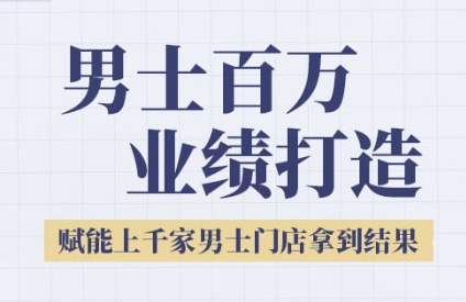 2025男士美业百万业绩打造，赋能上千家男士门店拿到结果-网创资源