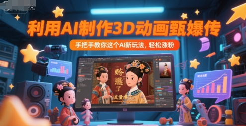 利用AI制作3D动画甄嬛传，流量爆了，手把手教你这个AI新玩法，轻松涨粉-网创资源