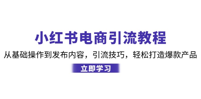 小红书电商引流教程：从基础操作到发布内容，引流技巧，轻松打造爆款产品-网创资源