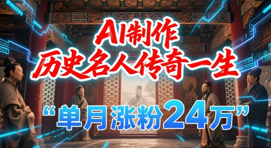 暴力起号！用AI制作历史名人传奇一生，单月涨粉24W，涨粉+变现赛道黑马来了-网创资源