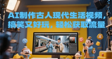 AI制作古人现代生活视频，搞笑又好玩，轻松获取流量-网创资源