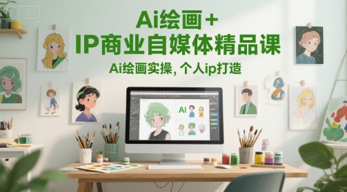 Ai绘画+IP商业自媒体精品课，Ai绘画实操，个人ip打造-网创资源