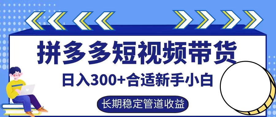 拼多多短视频带货日入300+，实操账户展示看就能学会-网创资源