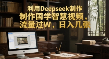 利用Deepseek制作国学智慧视频，流量过W，日入几张-网创资源