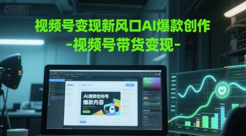 视频号变现新风口AI爆款创作-视频号带货变现-网创资源