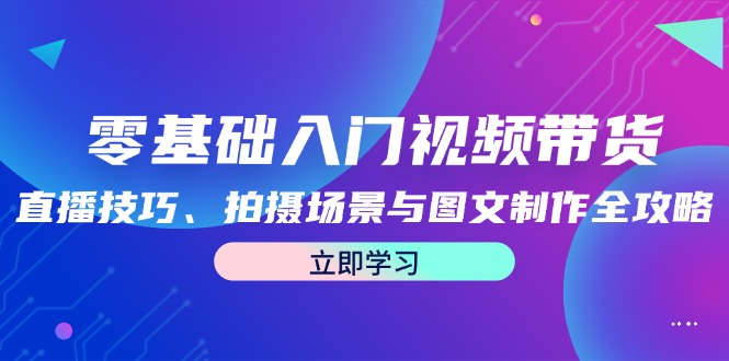 零基础入门视频带货：直播技巧、拍摄场景与图文制作全攻略-网创资源