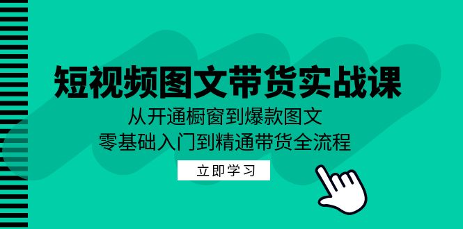 短视频图文带货实战课：从开通橱窗到爆款图文，零基础入门到精通带货-网创资源