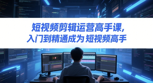 短视频剪辑运营高手课，入门到精通成为短视频高手-网创资源