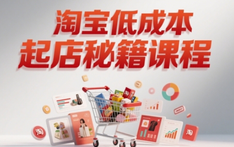 淘宝低成本起店系统课，助你快速起店，实现弯道超车-网创资源
