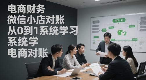 电商财务微信小店对账，从0到1系统学习电商对账-网创资源