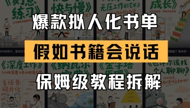 最新爆款拟人化书单玩法，假如书籍会说话，保姆级教程-网创资源