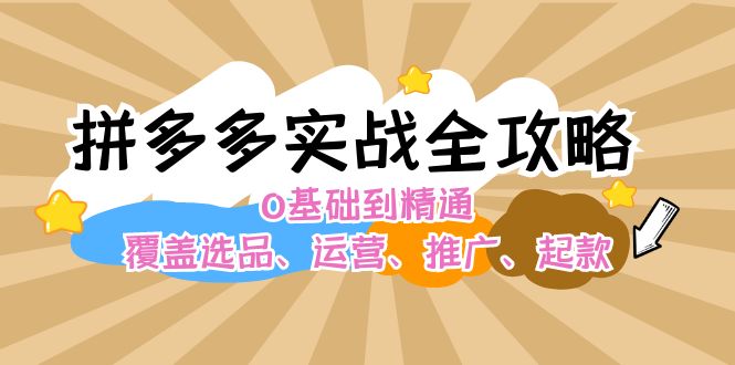 拼多多实战全攻略：0基础到精通，覆盖选品、运营、推广、起款-网创资源