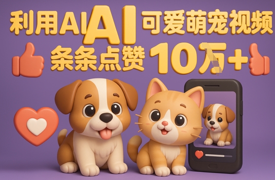 能骗过系统的AI萌宠视频制作全攻略：从0到 2W粉的爆款密码-网创资源