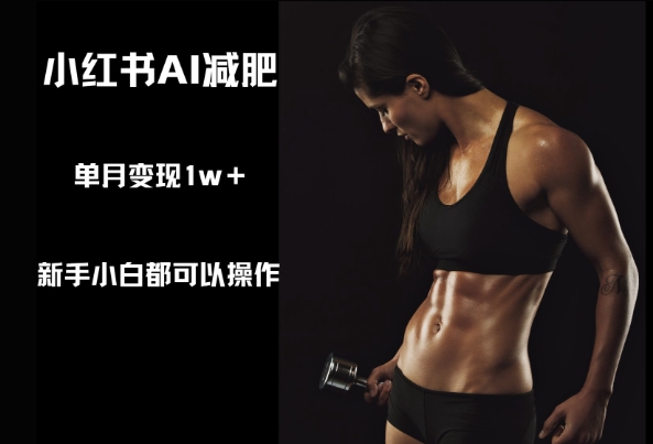 小红书AI减肥，新手小白都可以操作，单月变现1w+-网创资源