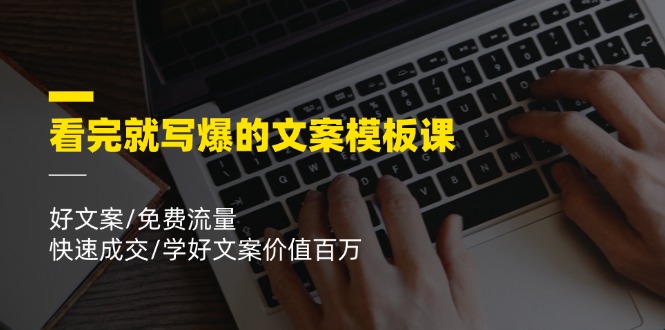 看了也写爆文案模板课，好文案/流量/销售成交/学好文案价值不菲-网创资源
