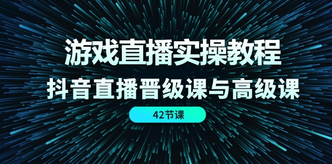 游戏直播间实际操作实例教程，抖音直播间晋升课和高端课（42节）-网创资源